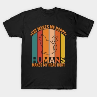 Cat makes me happy T-Shirt